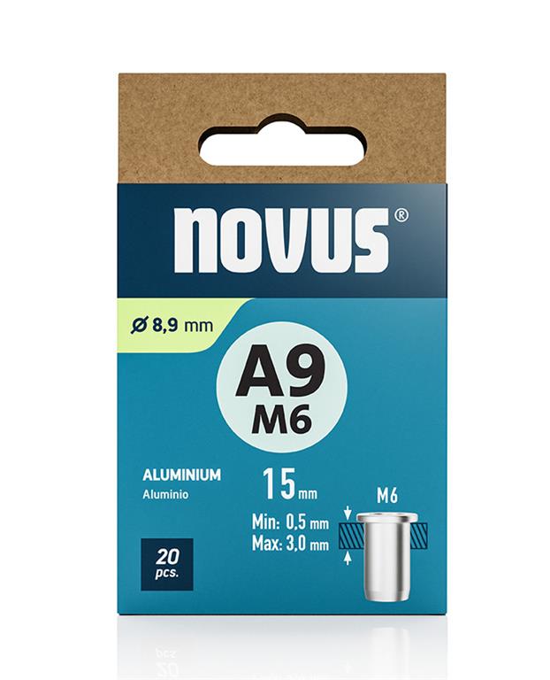 Novus Zakovične matice tip A9 M6 x 15 mm