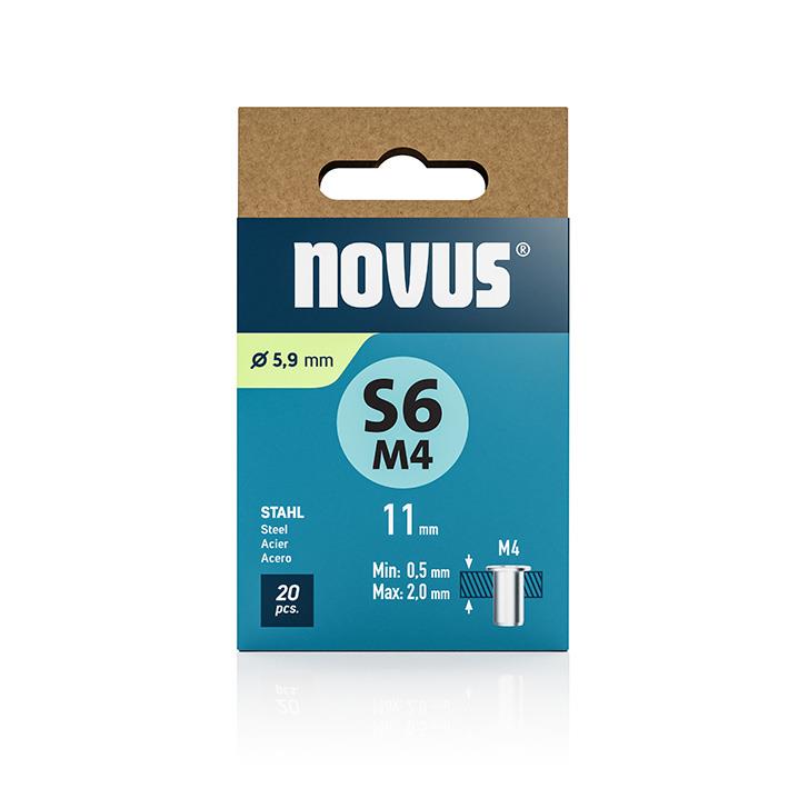 Novus Zakovične matice tip S6 M4 x 11 mm