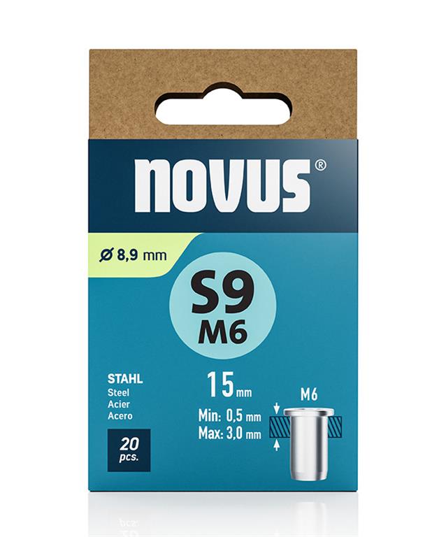 Novus Zakovične matice tip S9 M6 x 15 mm