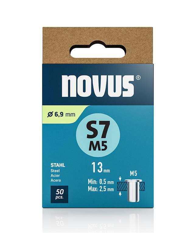 Novus Zakovične matice tip S7 M5 x 13 mm