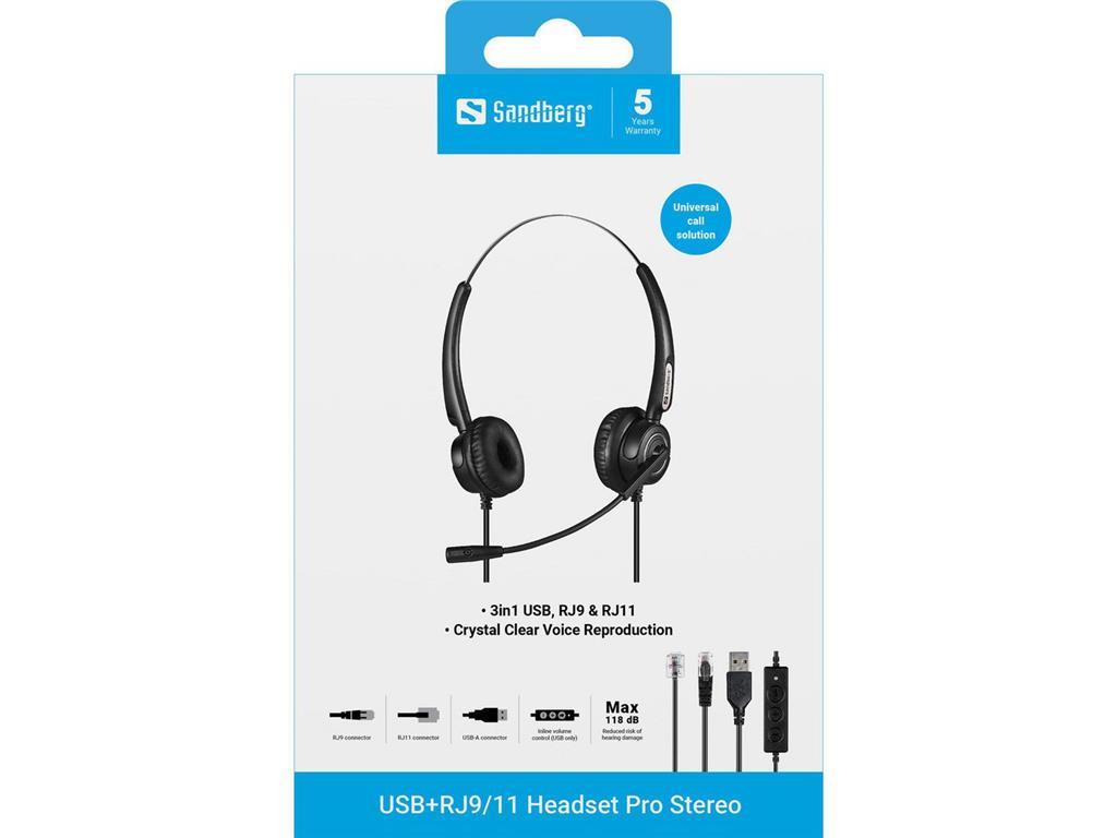 Sandberg USB+RJ9/11 Headset Pro Stereo