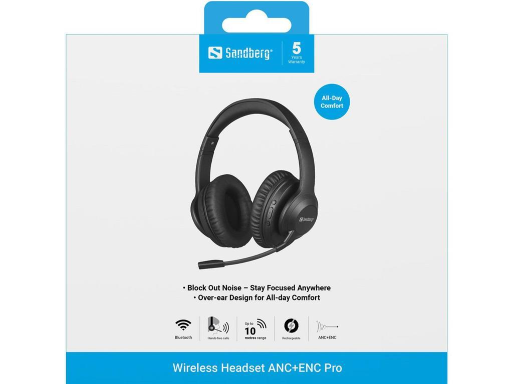 Sandberg Sandberg Wireless Headset ANC+ENC Pro