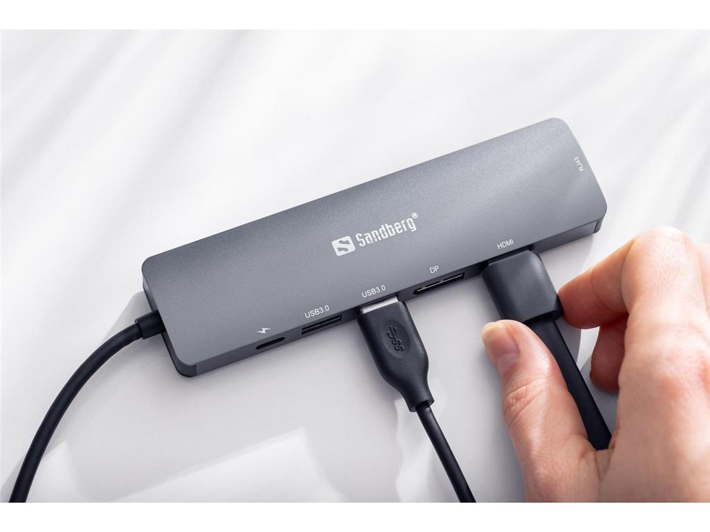 Sandberg USB-C hub razdelilnik 8K, 6-v-1