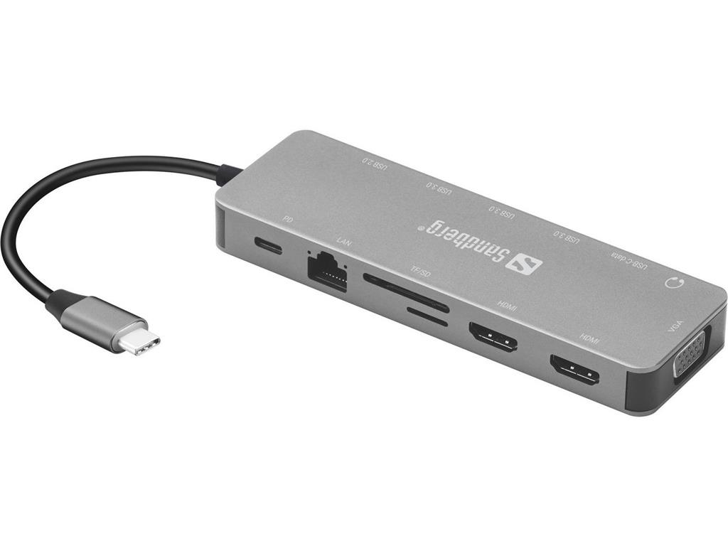 Sandberg USB-C hub razdelilnik, 13-v-1