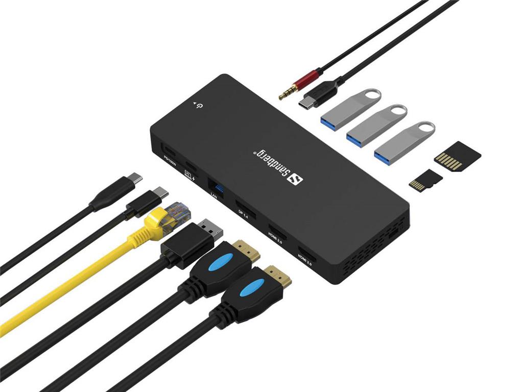Sandberg USB-C hub razdelilnik Pro, 13-v-1