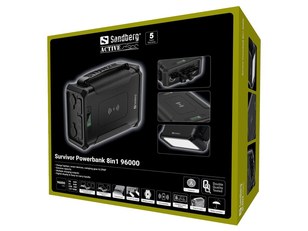 Sandberg Baterija Powerbank, 8-v-1, 96.000