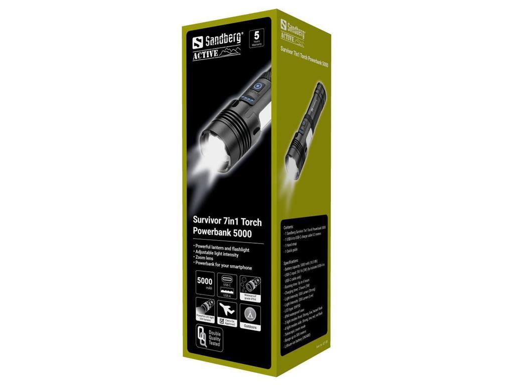 Sandberg Sandberg Survivor 7in1 Torch Powerbank