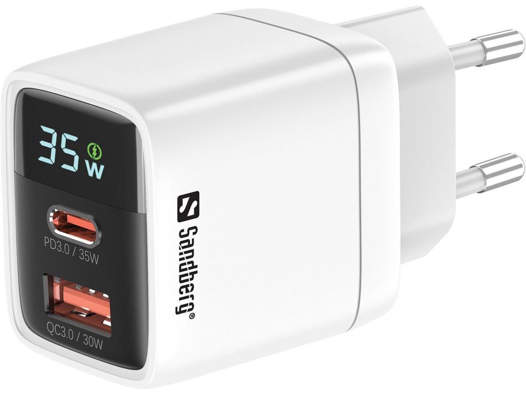 Sandberg 2in1 polnilec 1xusb-c 1xusb 35w