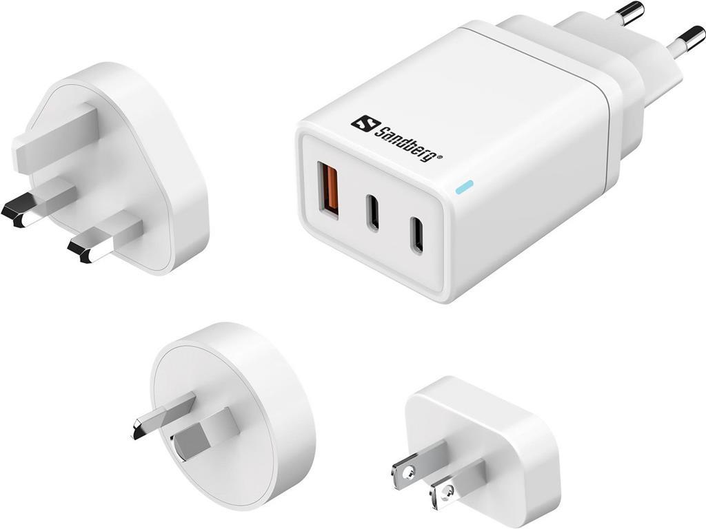 Sandberg 3in1 potovalni polnilec usb-c/a 65w