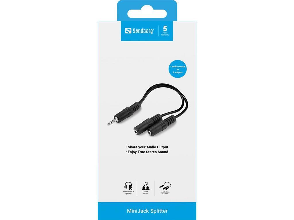 Sandberg MiniJack razdelilec 1->2